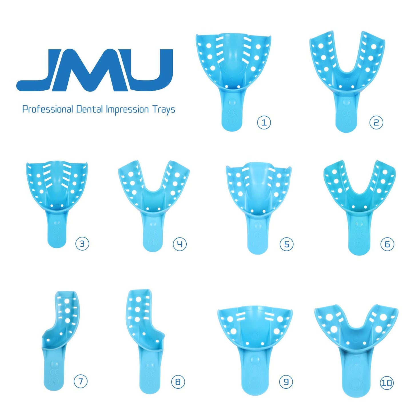 Dental Impression Tray Bag of 12, Perforated Disposable Trays