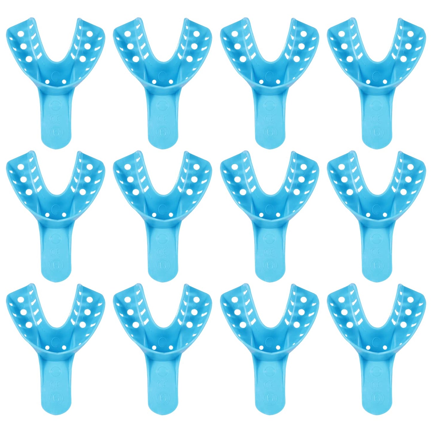 Dental Impression Tray Bag of 12, Perforated Disposable Trays