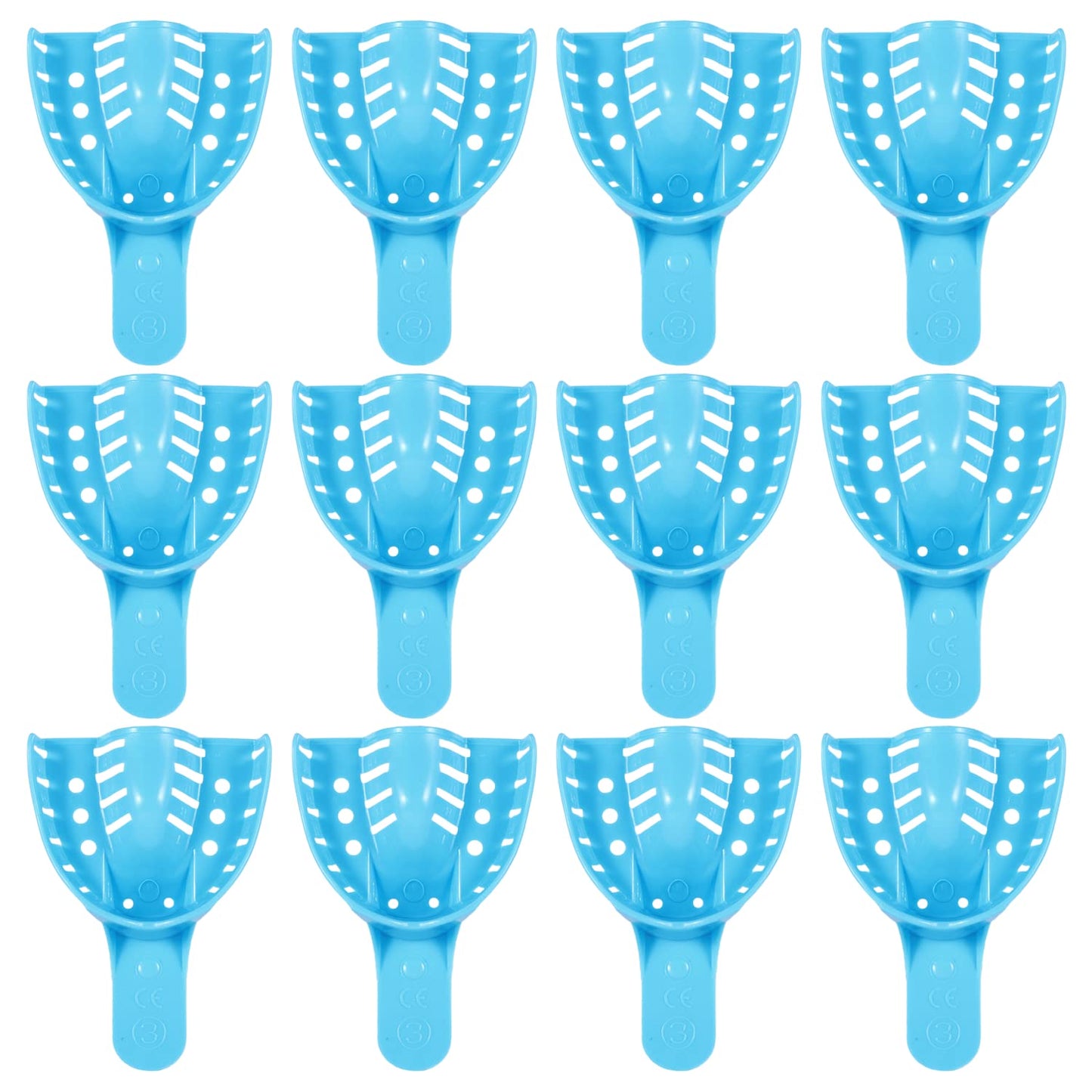 Dental Impression Tray Bag of 12, Perforated Disposable Trays
