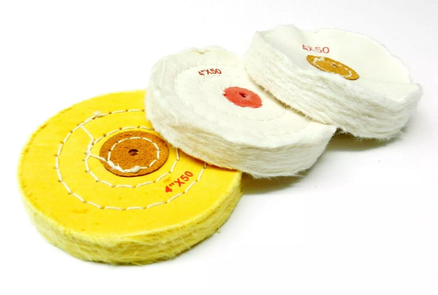 Jewelers Polishing Buffs Set of 3 Buffing Wheels 4" Polish Jewelry Gold Silver