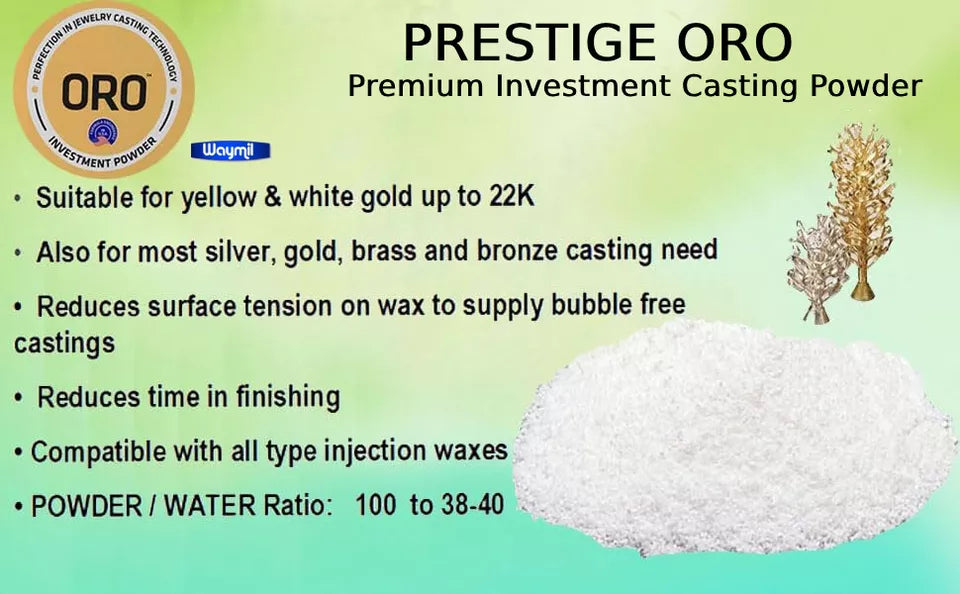 Jewelry Casting Investment Powder Lost Wax Prestige ORO for Gold & Silver 5Lbs
