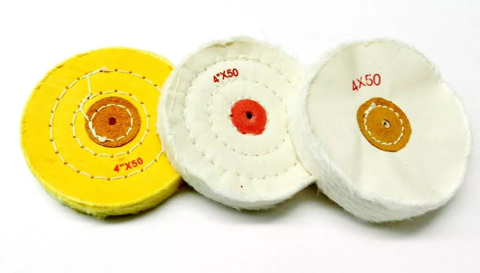Jewelers Polishing Buffs Set of 3 Buffing Wheels 4" Polish Jewelry Gold Silver