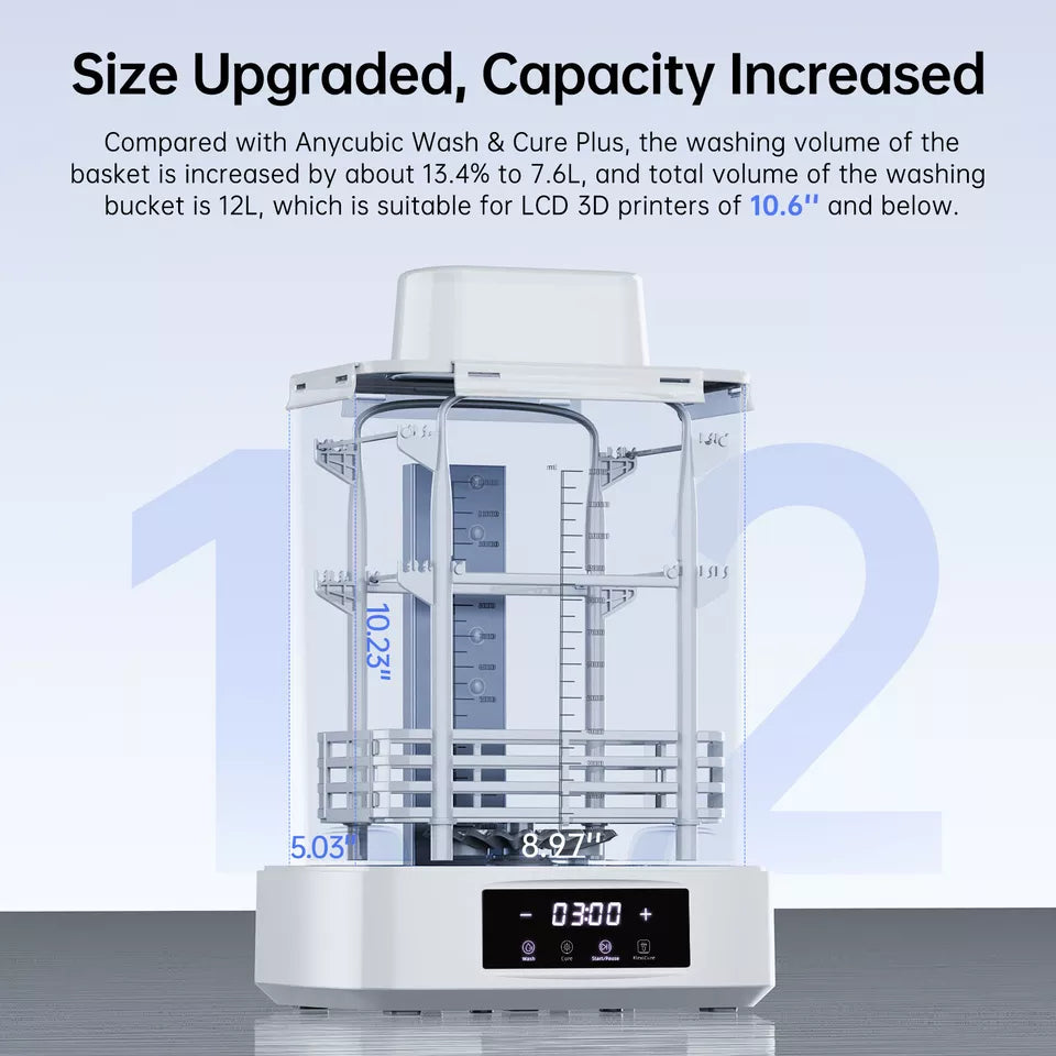 ANYCUBIC Wash and Cure 3 Plus Station Size-Upgrade Wash Cure Machine LCD 3D