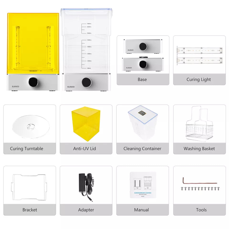 ELEGOO Mercury X Bundle w/ Separate Washing and Curing Station for Large Models