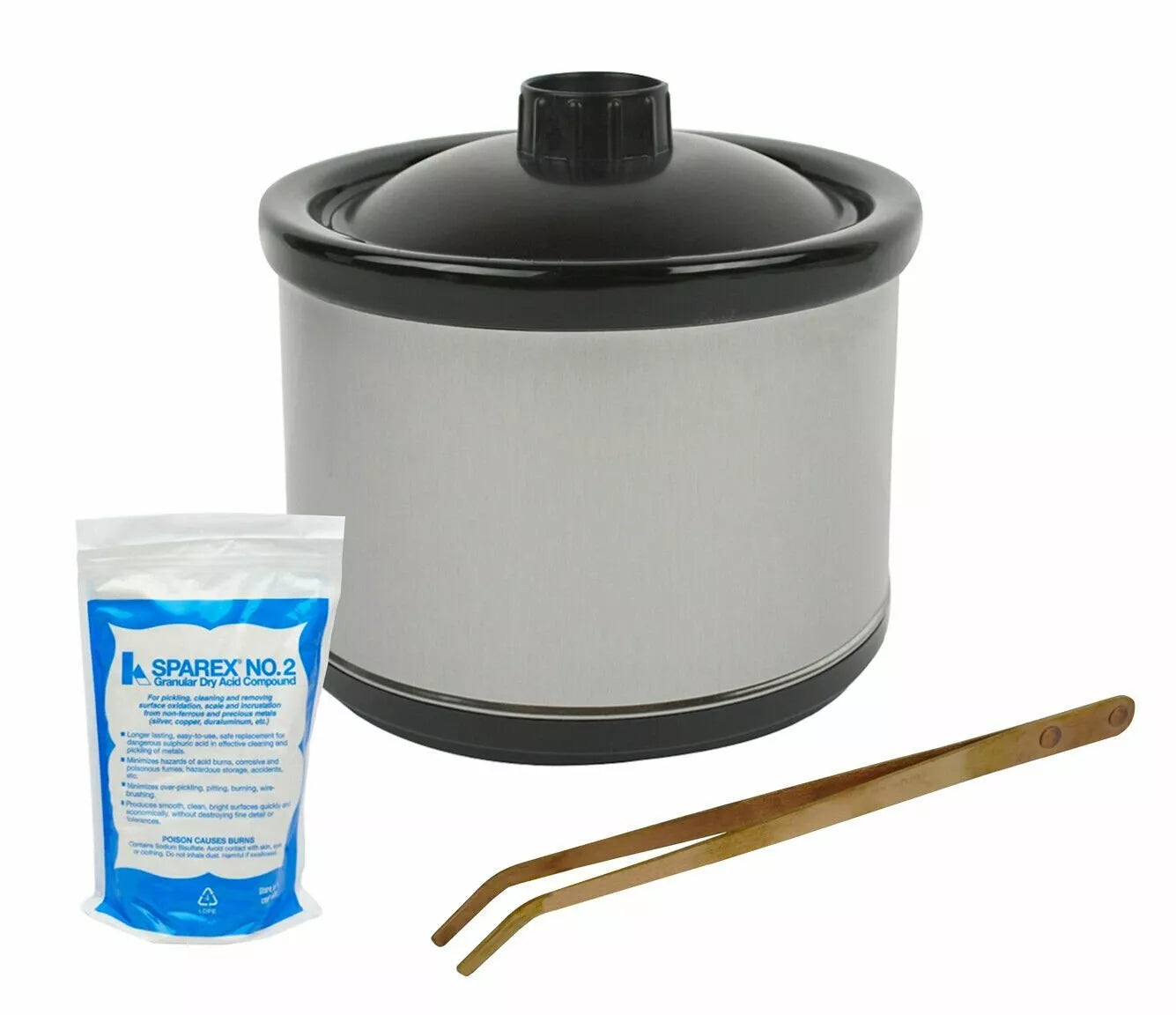 Complete Jewelry Soldering Pickling Kit with Pickle Pot, Compound, Copper Tongs