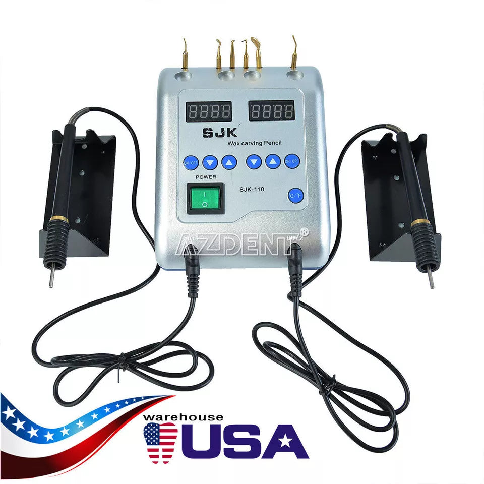 Dental Lab Electric Wax Knife Waxer Carving Pencil Carver with 6 Tips+2 Pens